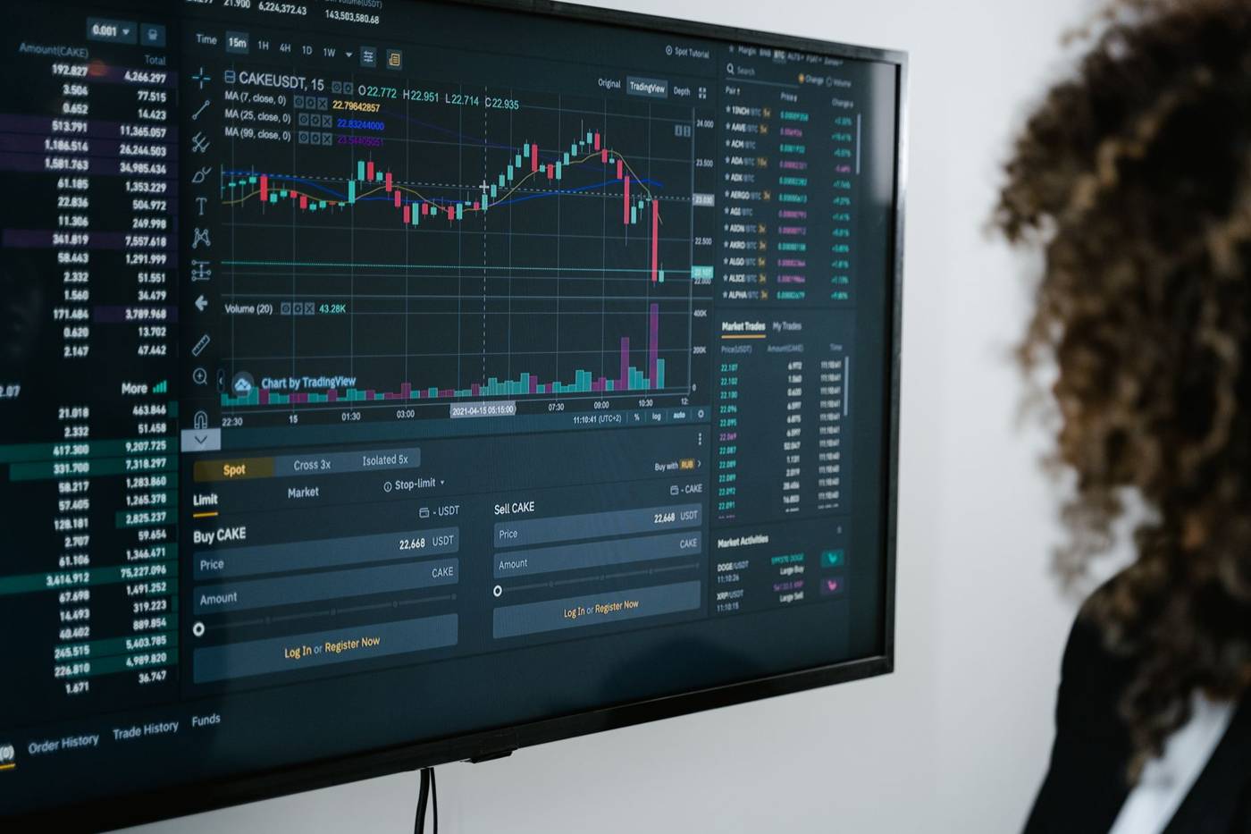 Bank trading floor screens