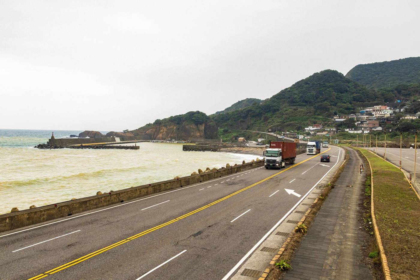 Cargo trucks border crossing