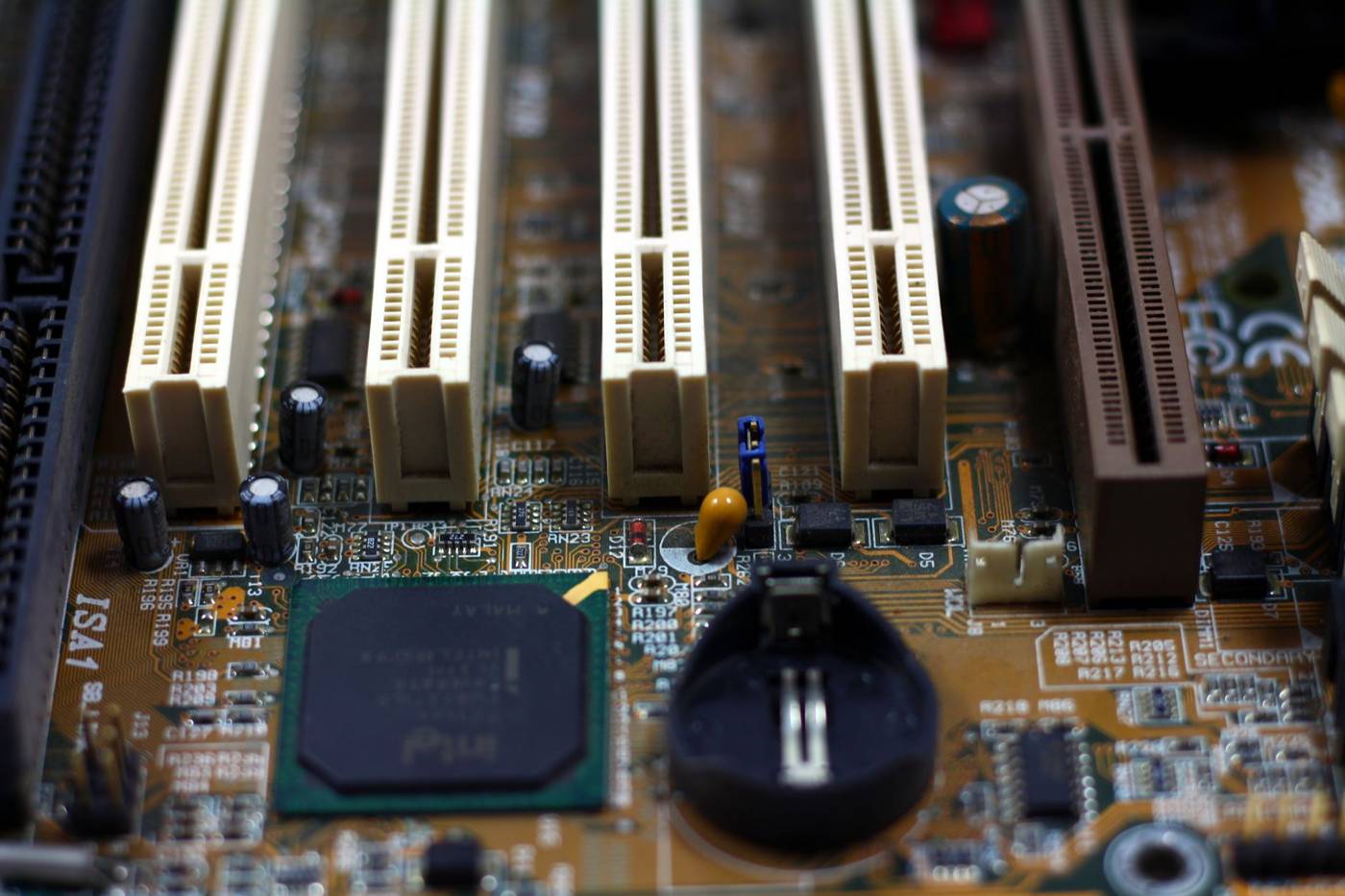 Dram memory chips closeup