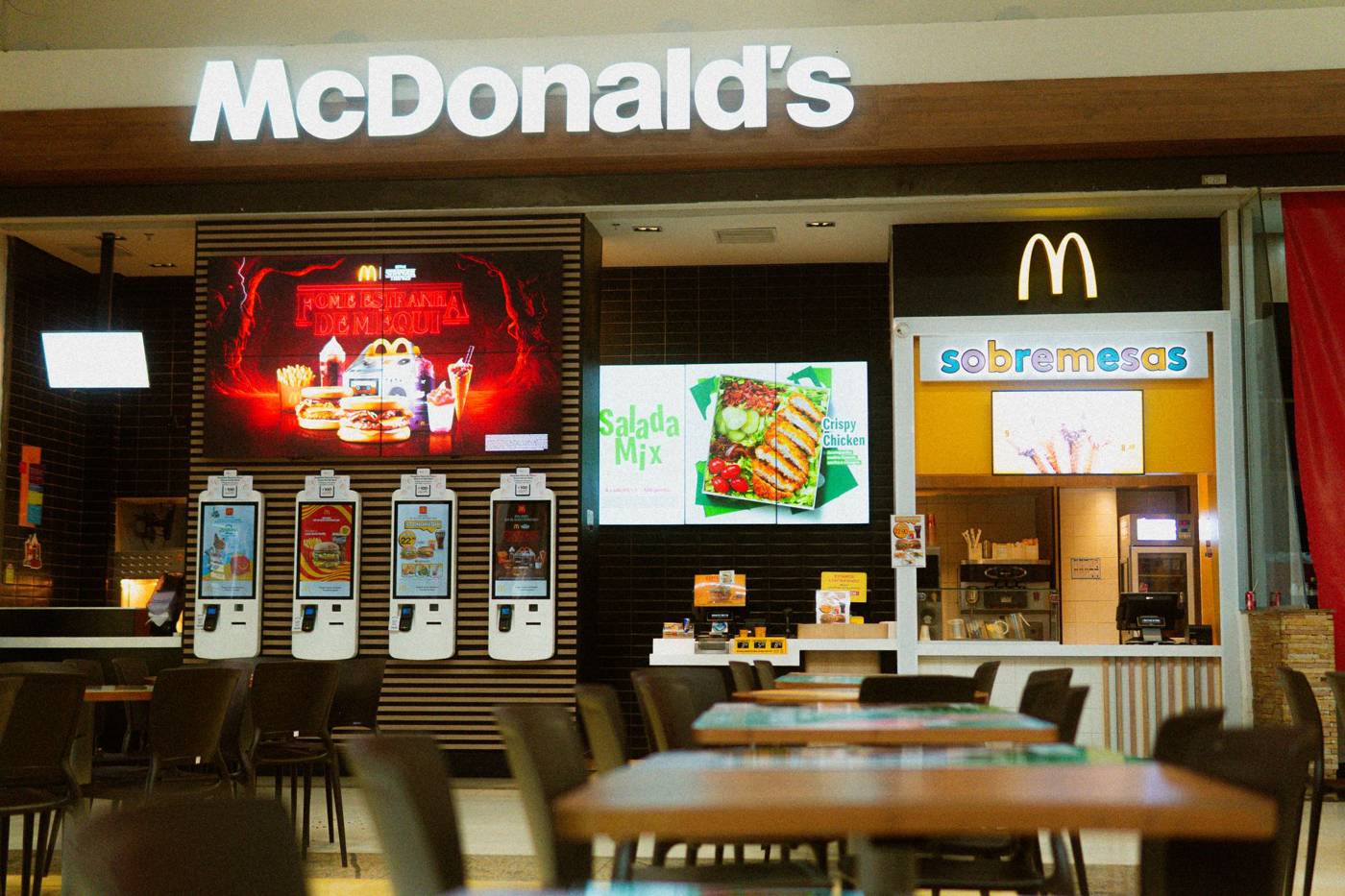 Fast food burger chain interior