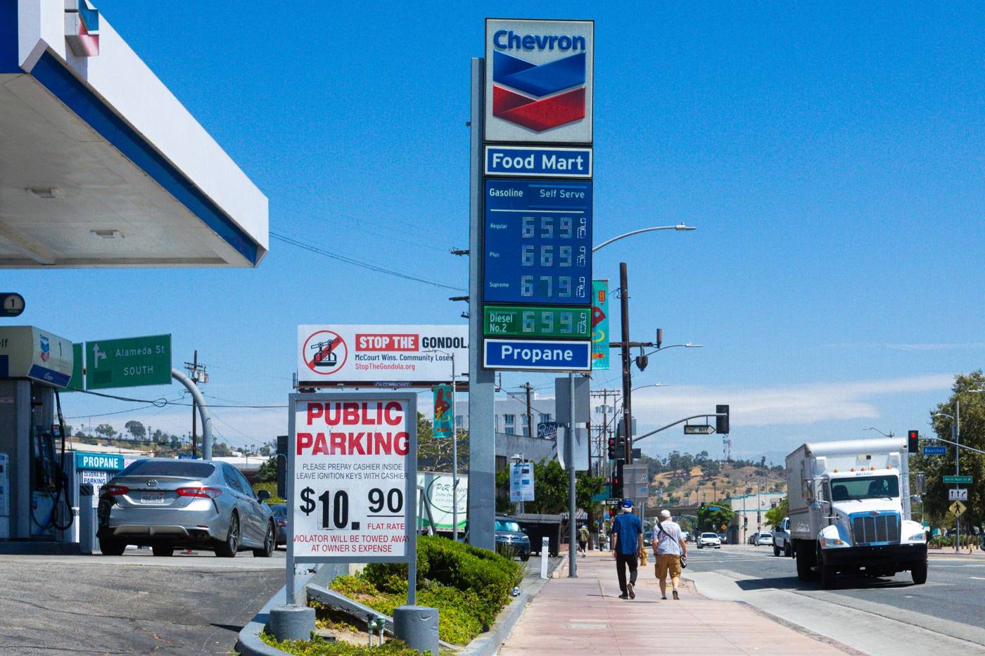 Gas station price sign