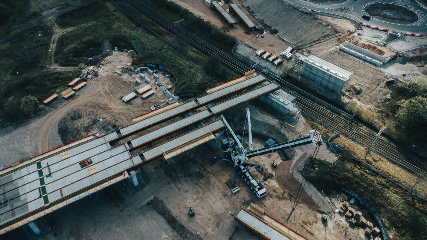 Infrastructure construction site aerial