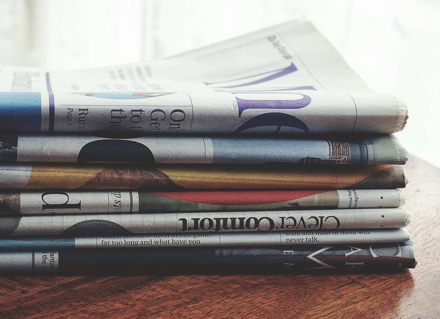 Newspaper stack courtroom