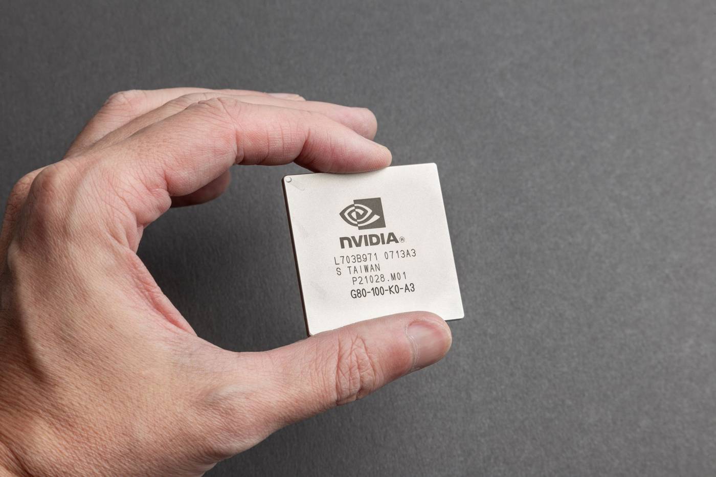 Nvidia semiconductor chip closeup