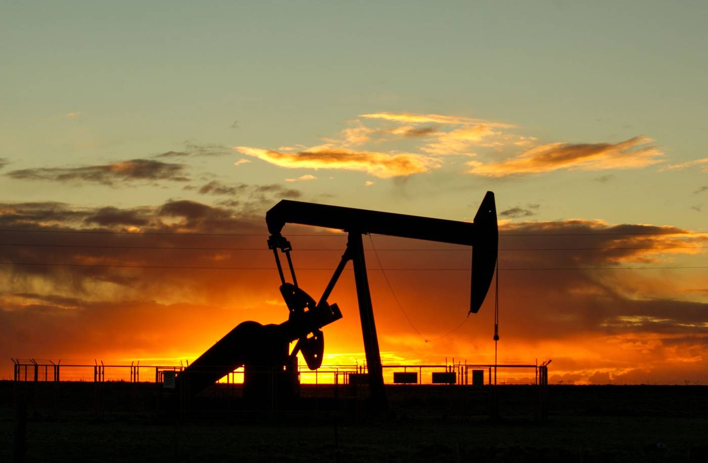 Oil pump jack sunset