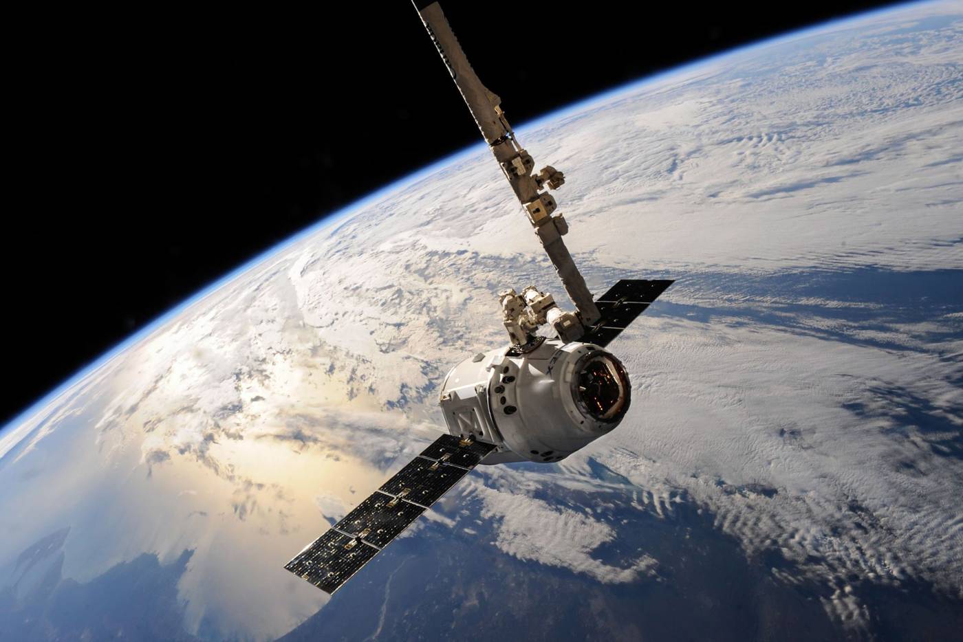 Satellite orbiting earth