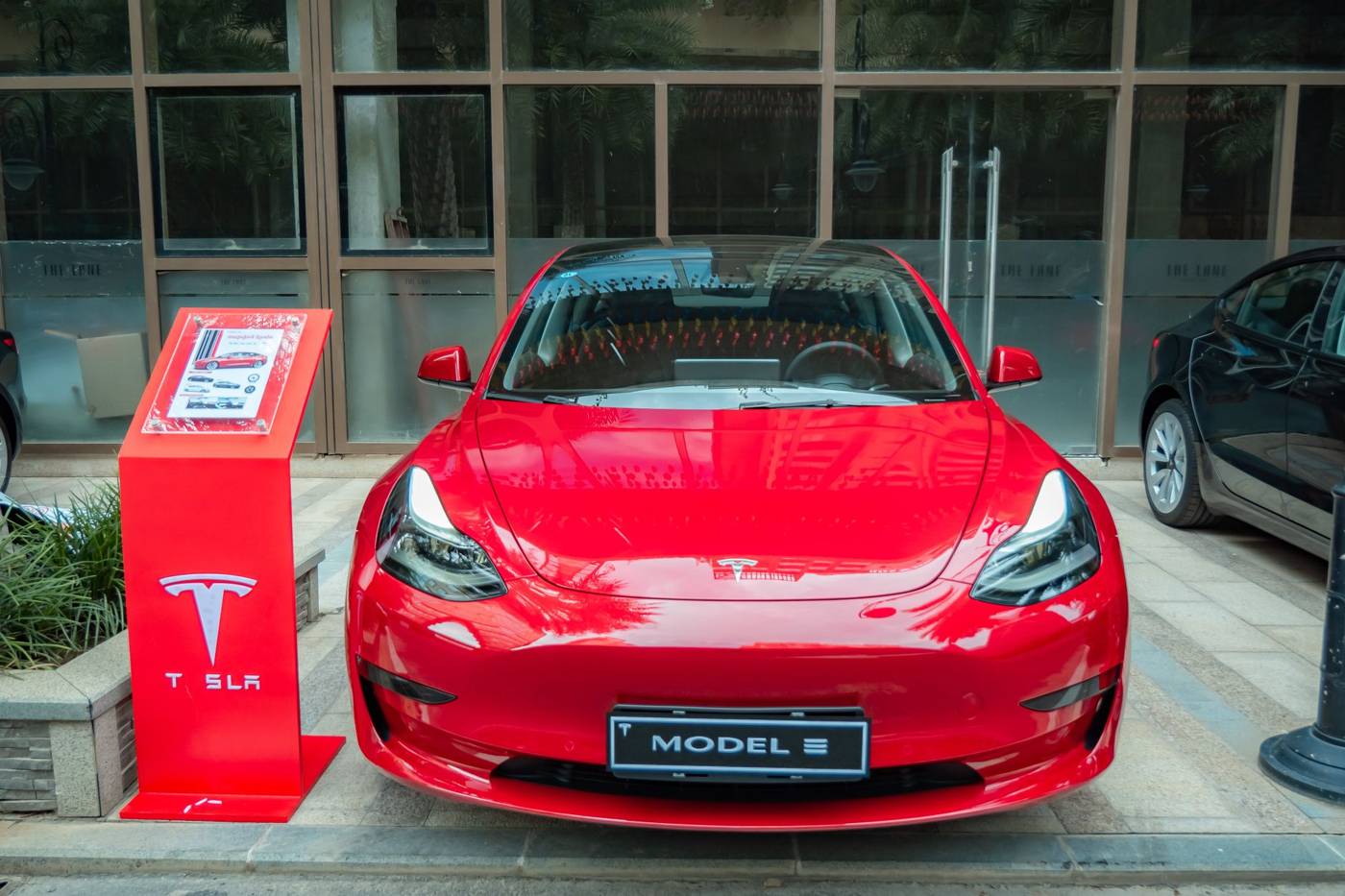 Tesla vehicles dealership lot